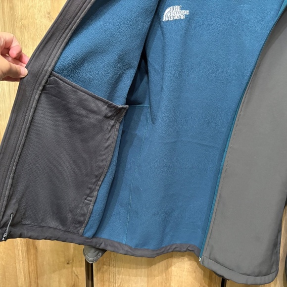 The North Face Jacket Mens Large Gray Apex Windwall Softshell Coat Fleece Lined - Picture 11 of 16